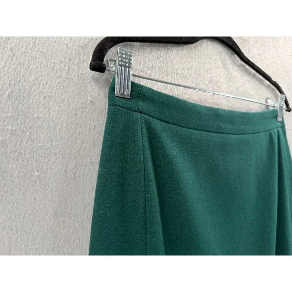 J. Crew Shirttail Mini Skirt Womens 00 Green Wool Blend Dark Academia Mod B0358